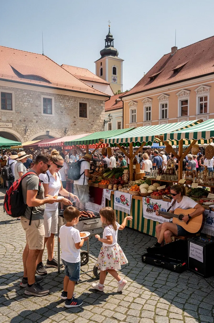 Cyclist navigating shared path with pedestrians.