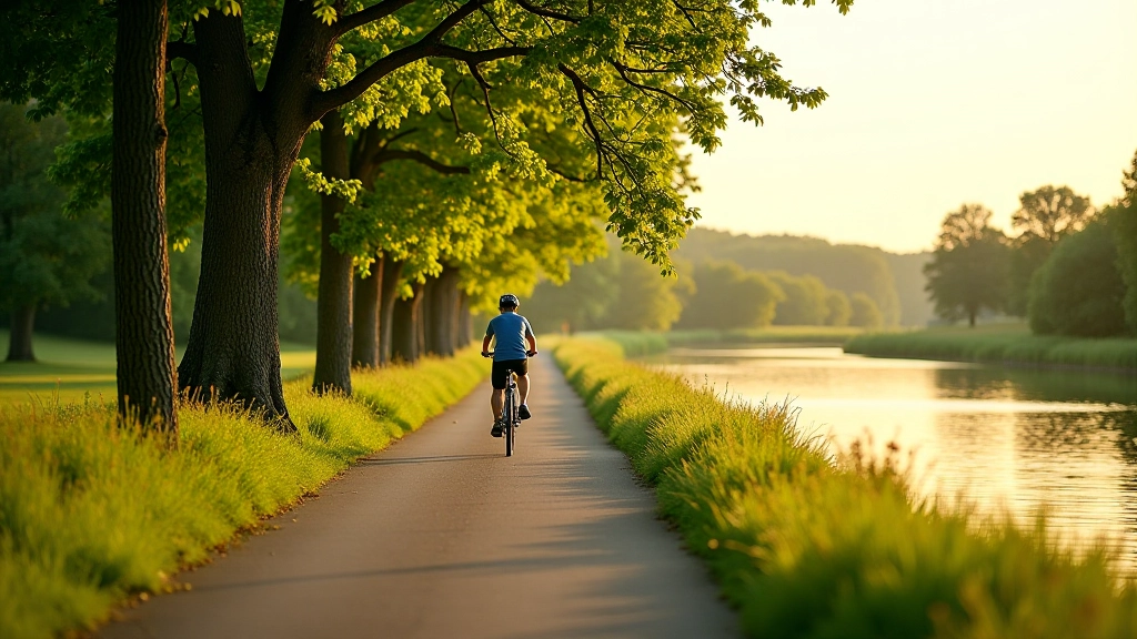 Peaceful cycling route through Czech countryside with river views